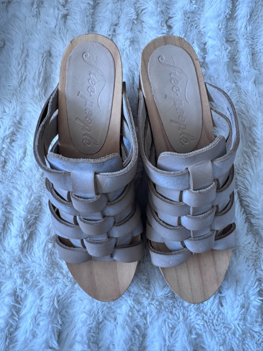 Free People Wooden leather studded heels sandals euro 37 - Picture 2 of 5
